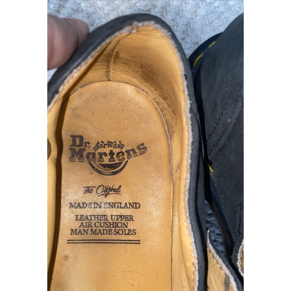 Vintage 90s Dr. Martens Mary Jane Nubuck Strap Shoes England Size 4 AW 004 - Picture 3 of 10